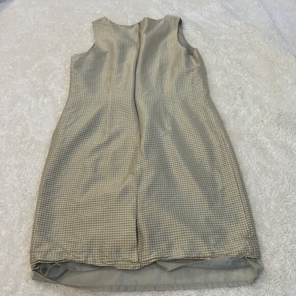 J.G. Hook VTG Sage Green Plaid Dress Silk Sz 12 CottageCore Clean Ballet Girl - Picture 2 of 6